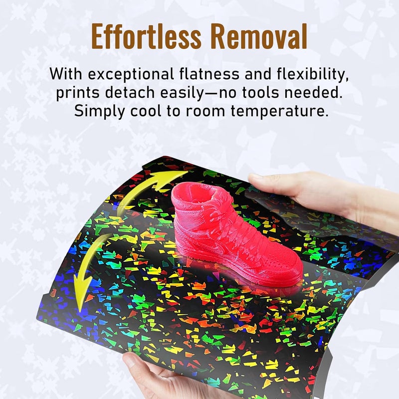 IdeaFormer-3D لوحة بناء PEF H2S H2D 346x355 مم، قوس قزح كونفيتي PEF + لوحة سرير فولاذي نابض Galaxy PEY لطابعة Bambu Lab H2S، H2D، H2D Combo 3D، حجم الطباعة 350 مم × 320 مم - Image 4